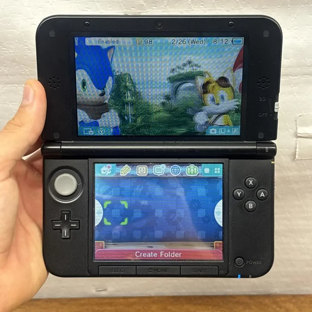 Nintendo New 3DS XL LL Super Smash Handheld Console English With Game TESTED